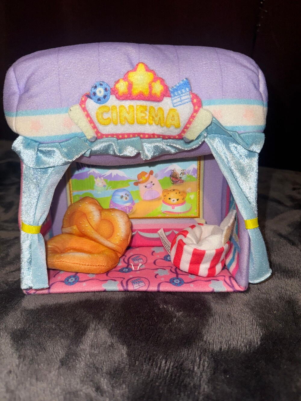Squishville Plush Cinema Toy with Popcorn and Pretzel Accessories